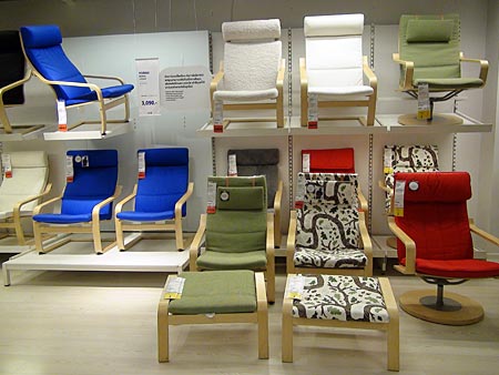 Collection of arm chairs at Ikea, Bangna