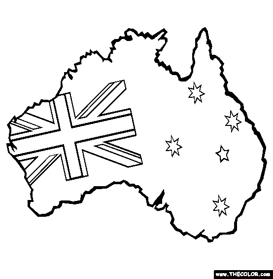 Australian Map Online Coloring Page