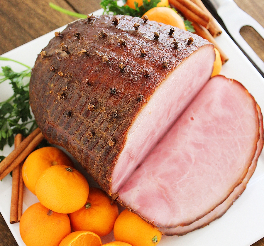 Maple-Bourbon Glazed Ham