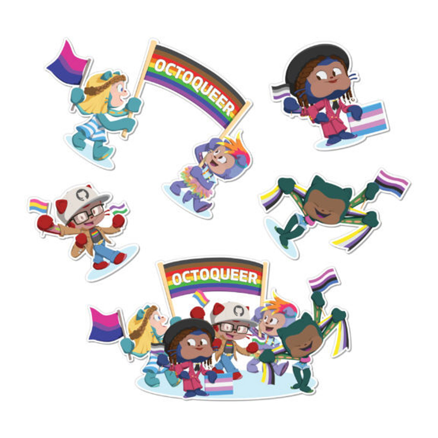 Product Image for GitHub OctoQueer Stickers - Pack of 5