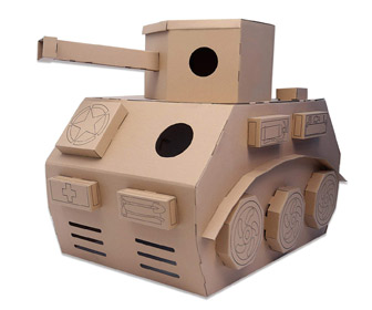 Giant Cardboard Tank Playhouse