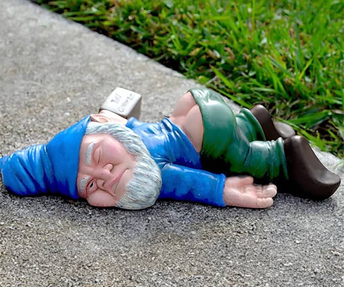 Drunk Garden Gnome Statue