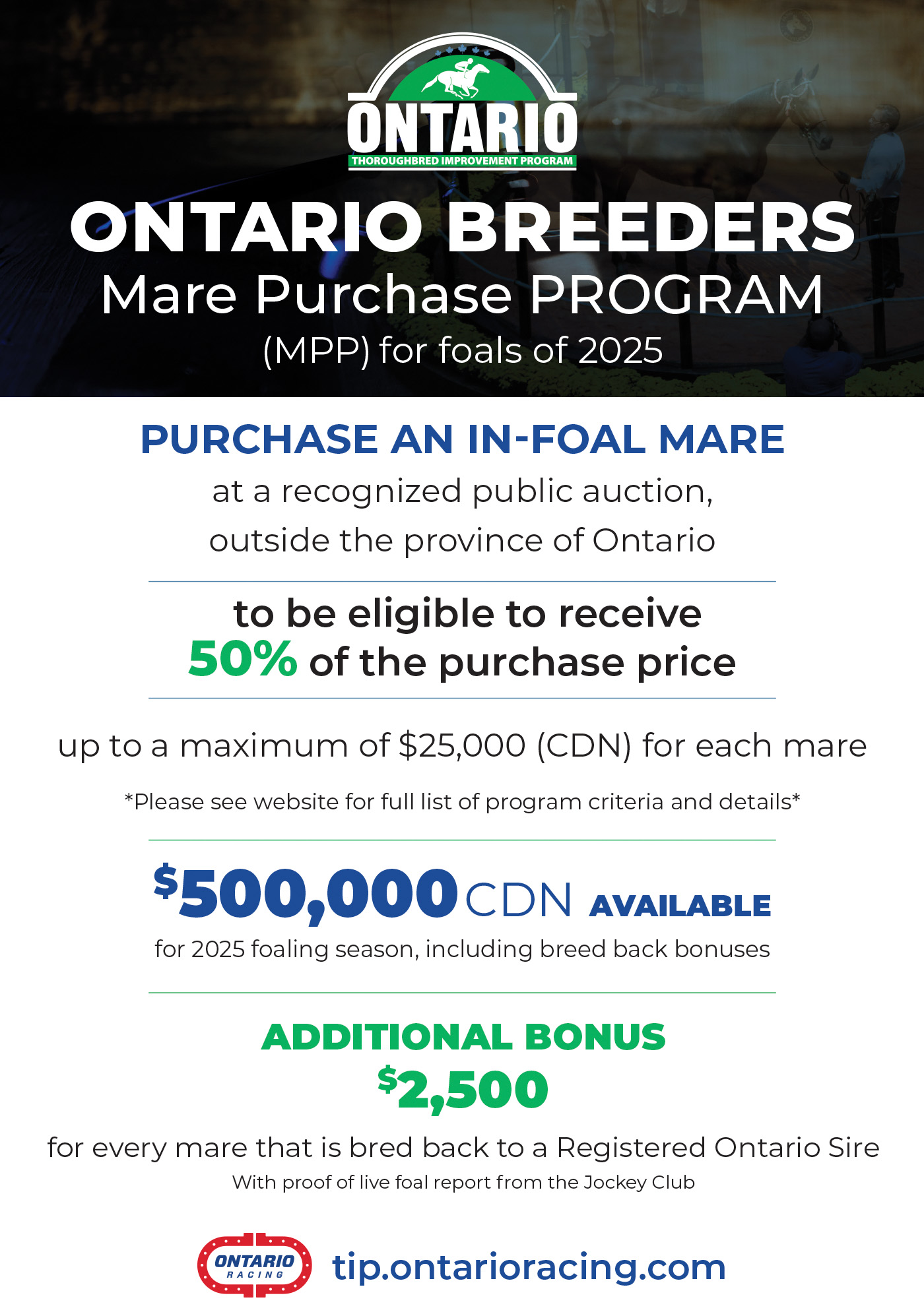 ontario breeders racing