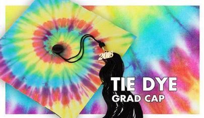 Swirl Technique Tie Dye Graduation Cap