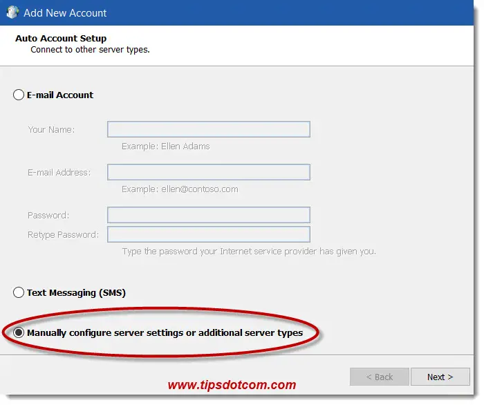 Office 365 Outlook Manual Setup - Server Settings Configuration