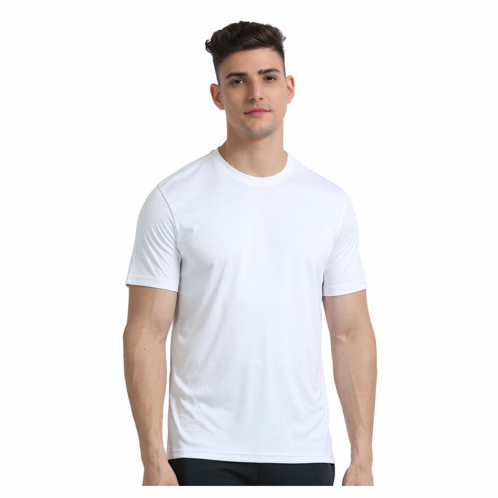 SKECHERS - WHITE ROUND NECK T - SHIRT - 60% COTTON - 40% POLYESTER