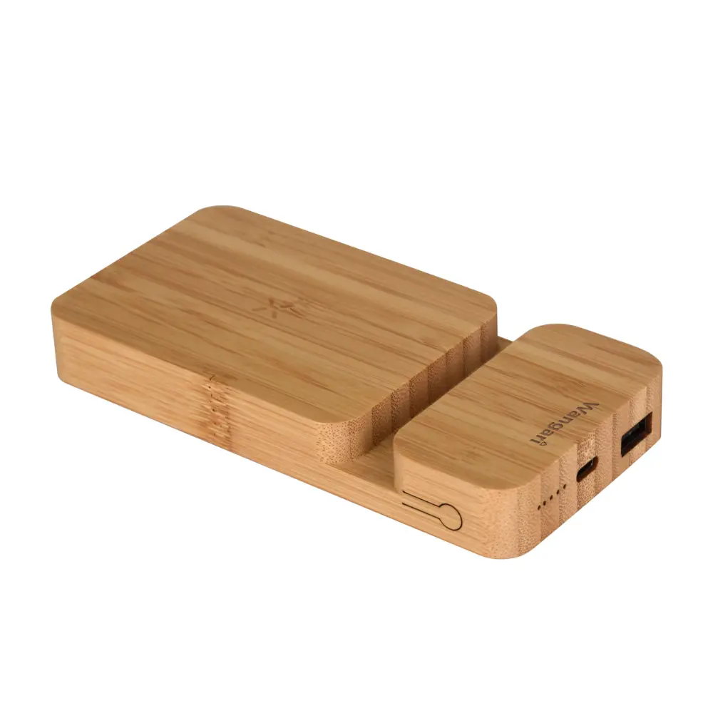 Wangari - Oak - 15W Wireless Charger Power bank  5000mAh (Type C 20W PD, USB 18W  Quick Charge