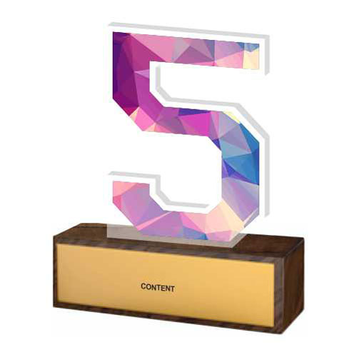 Acrylic Trophy - FT 338 - 5 Year Long Service Award