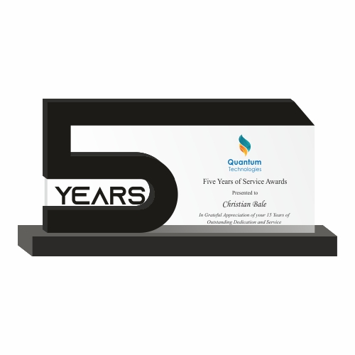 Acrylic Trophy - FT 142 - 5 Year Long Service Award