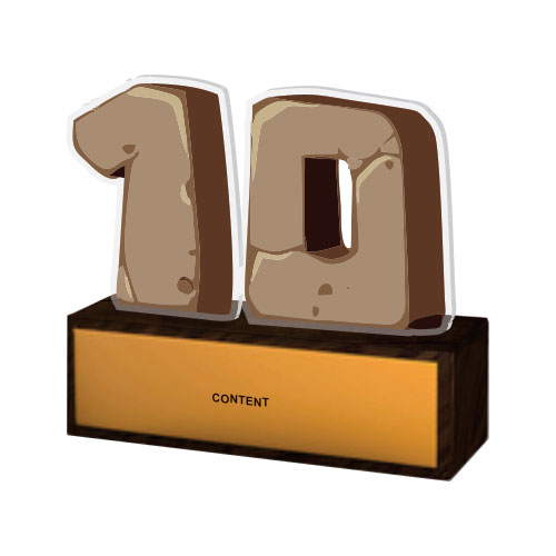 Acrylic Trophy - FT 302 - 10 Year Long Service Award - 8"