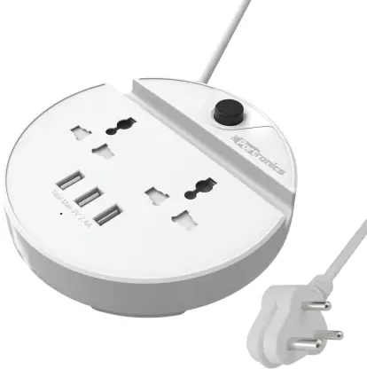 Portronics Power Bun-With 3 USB + 2 AC Plugs & a Surge Protector