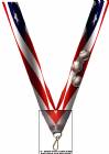 7/8" x 32" USA Graphic Baseball Image Neck Ribbon w/ Snap Clip