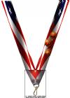 7/8" x 32" USA Graphic Basketball Image Neck Ribbon w/ Snap Clip