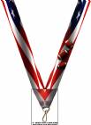 7/8" x 32" USA Graphic Football Image Neck Ribbon w/ Snap Clip