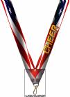 7/8" x 32" USA Graphic Cheerleading Neck Ribbon w/ Snap Clip