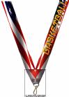 7/8" x 32" USA Graphic Basketball Neck Ribbon w/ Snap Clip