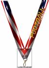 7/8" x 32" USA Graphic Football Neck Ribbon w/ Snap Clip