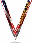 7/8" x 32" USA Graphic Wrestling Neck Ribbon w/ Snap Clip