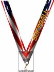 1 1/2" x 32" USA Graphic Softball Wide Neck Ribbon w Snap Clip