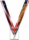 1 1/2" x 32" USA Graphic Swimming Wide Neck Ribbon w/ Snap Clip