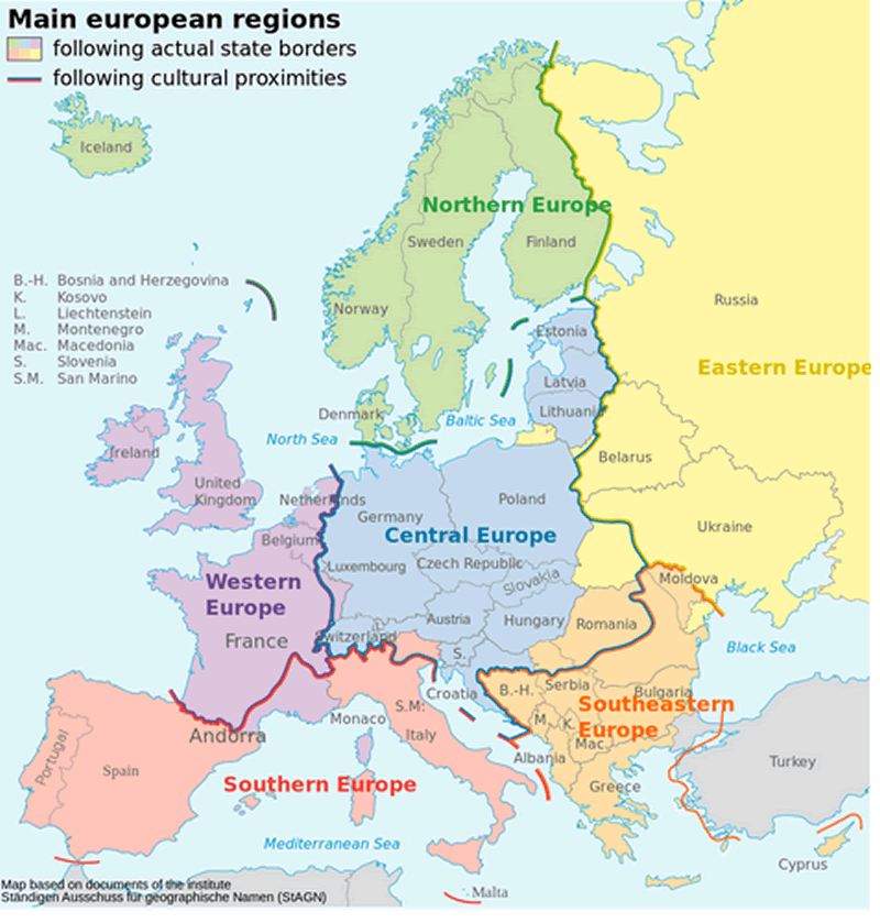 Regional Map Of Europe - United States Map