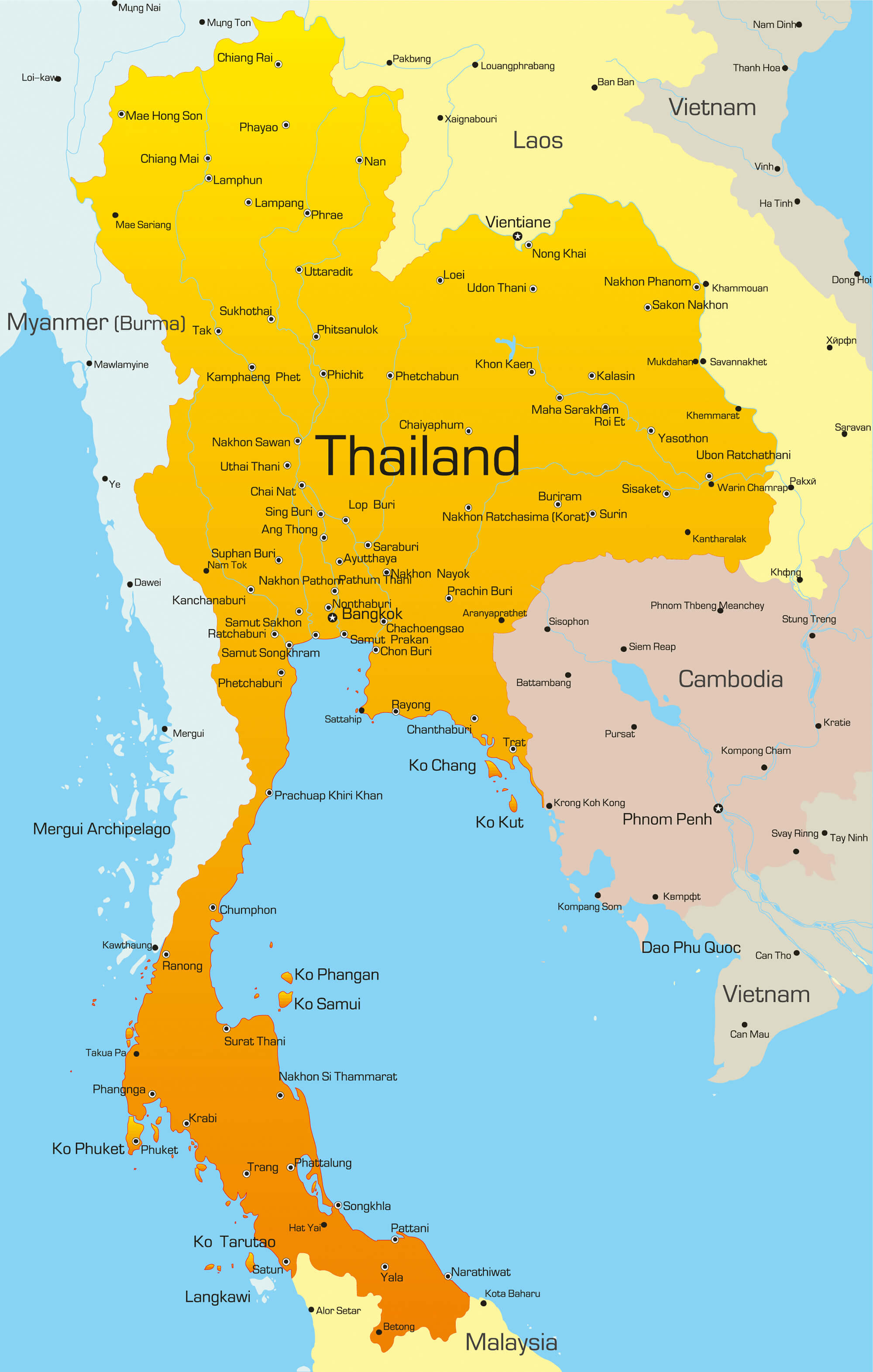 Political Map Of Thailand