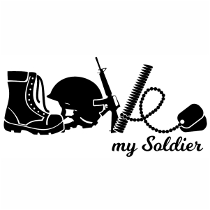 Love My army Soldier silhouette file