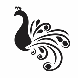 Peacock Stencil SVG