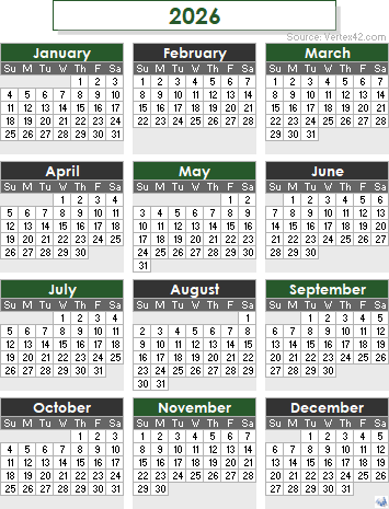 2026 Calendar