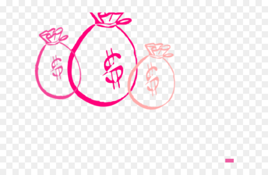 Pink Money Bag Png, Transparent Png - bags of money png