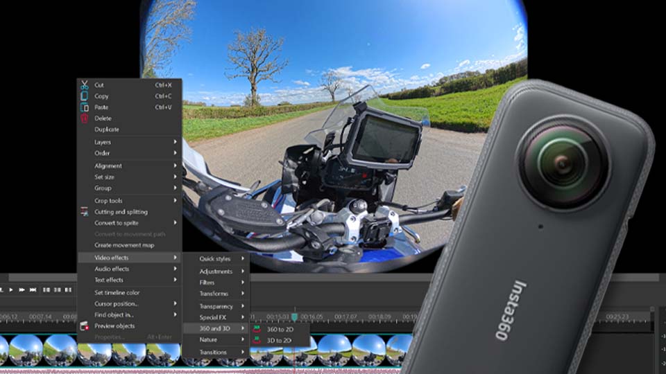 Modifica di filmati Insta360 in VSDC