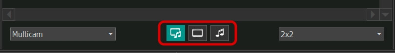 Scegliere le modalità di cambio video e audio in VSDC Multicam