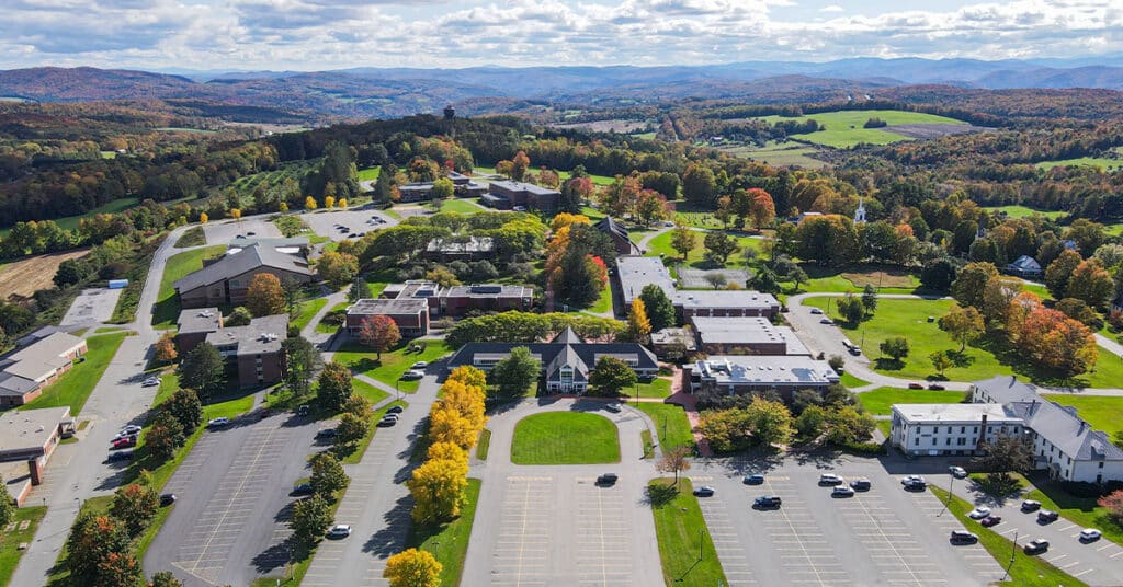 Vermont Tech Randolph Center from Sky