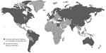 Thumbnail of Equine influenza distribution map 2006–2015, compiled from Expert Surveillance Panel on Equine Influenza Vaccine Composition reports, 2006–2017 (17). Created with mapchart.net (http://www.mapchart.net). *No outbreaks occurred or no data reported.