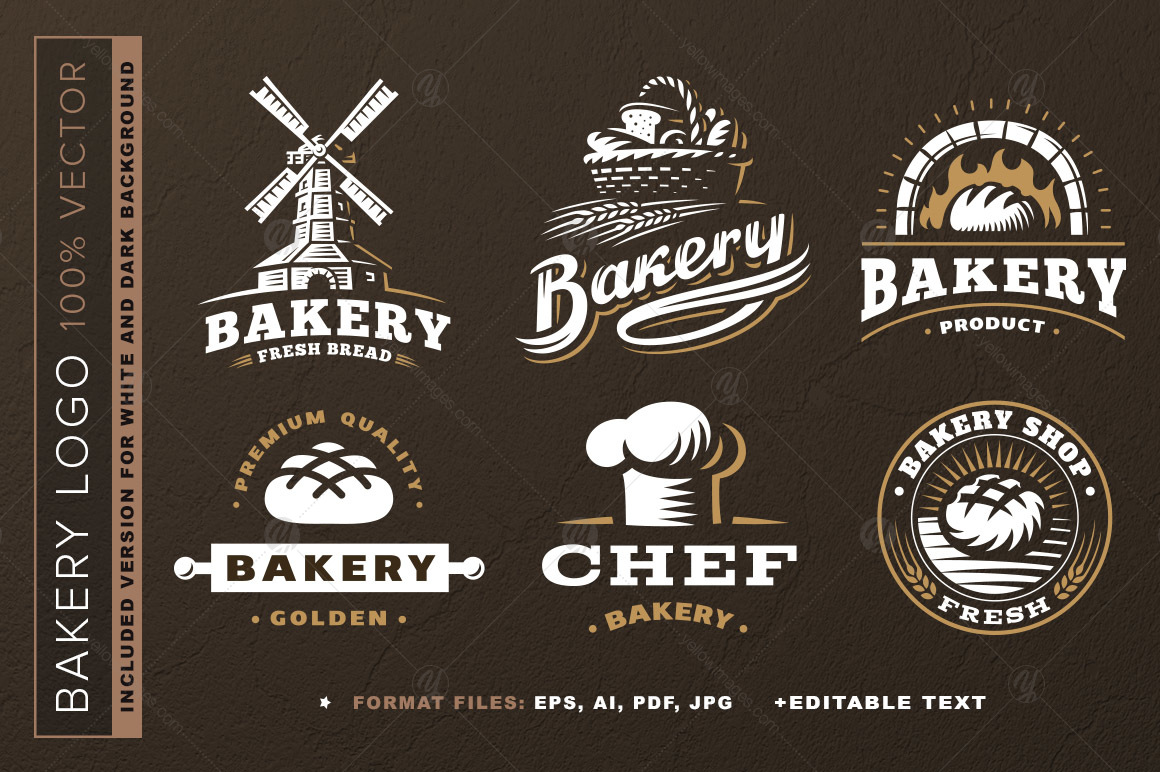 Bakery logo set