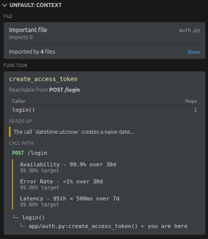 Impact shown in the sidebar