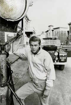 Steve McQueen with 1962 Land Rover Series by Julian Wasser