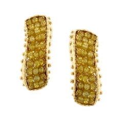 Sun Day 18 Karat Yellow Gold and Yellow Sapphire Earrings