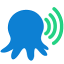 Blue Octopus logo with green radar