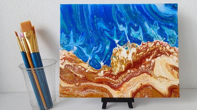 Dirty pour example beach scene