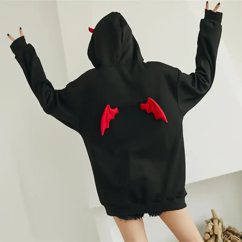 Featured image of post Devil Horn Hoodie Cheap hoodies sweatshirts buy quality women s clothing directly from china suppliers devil horn hoodie streetwear gothic hooded hoody women loose black pollovers sweatshirts oversized harajuku