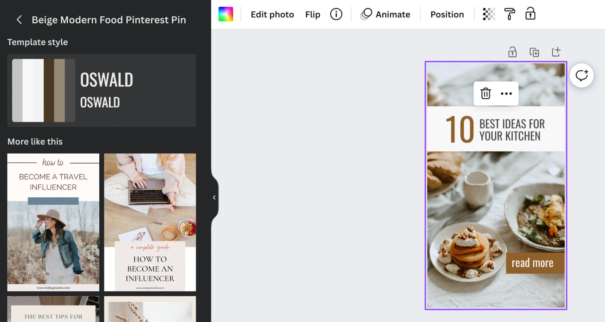 Canva Pinterest template