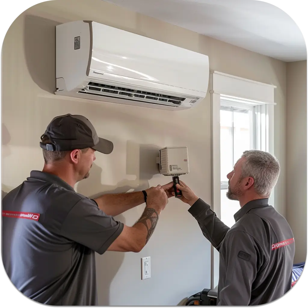 AirPoint technicians installing Carrier Performance™ 40MAHB High Wall Indoor Unit.