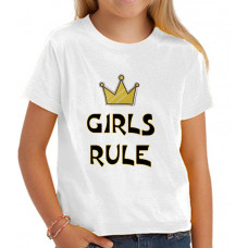 "Girls Rule" T-krekls bērnu ar sublimācijas apdruku