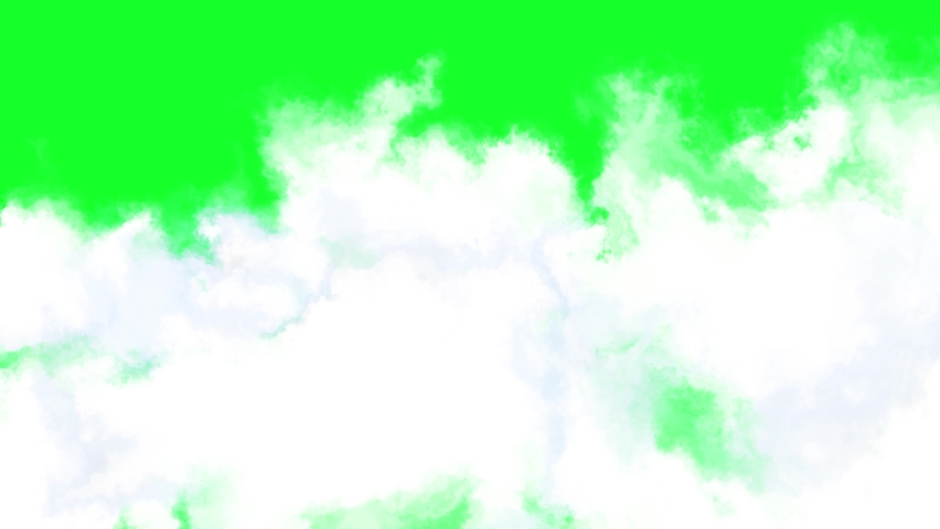 Animated Clouds on Green Screen Background. Realistic Cloud Animations