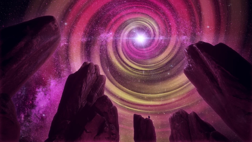 Spiral Portal Stargate in the Sky - Landscape Loop Abstract Background