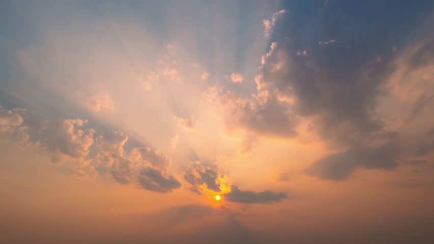 4k Nature video Time lapse cloud sky sunset, Time lapse sunset cloud animated with sunshine beautiful. Nature video landscape background high quality video concept 4K ProRes 422