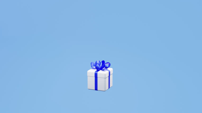 Gift box pops, confetti. 3d rendering animation. Gift give away, Mobile Marketing, earning prizes, bonus or rewards from store. online present or gift. Christmas, Valentine's Day holiday, birthday