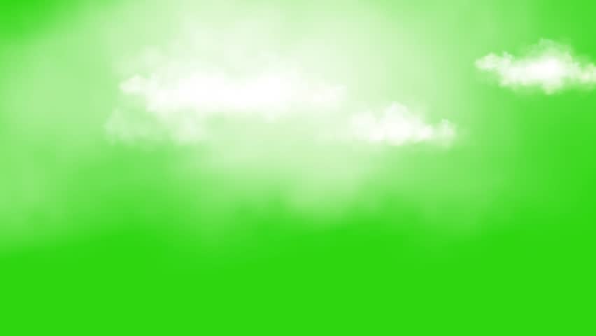 Moving clouds motion graphic effects on green screen background.  Moving white clouds with 4K resolution. Can use to change the background color, cartoon scenes, landscape videos. 