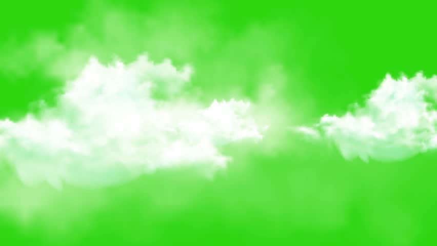 Moving clouds motion graphic effects on green screen background.  Moving white clouds with 4K resolution. Can use to change the background color, cartoon scenes, landscape videos. 